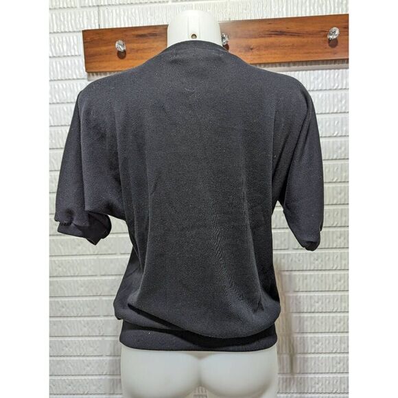 Victoria Harbor Women's Black Sequin Butterfly Pullover Crew Neck Shirt Small - Picture 7 of 7